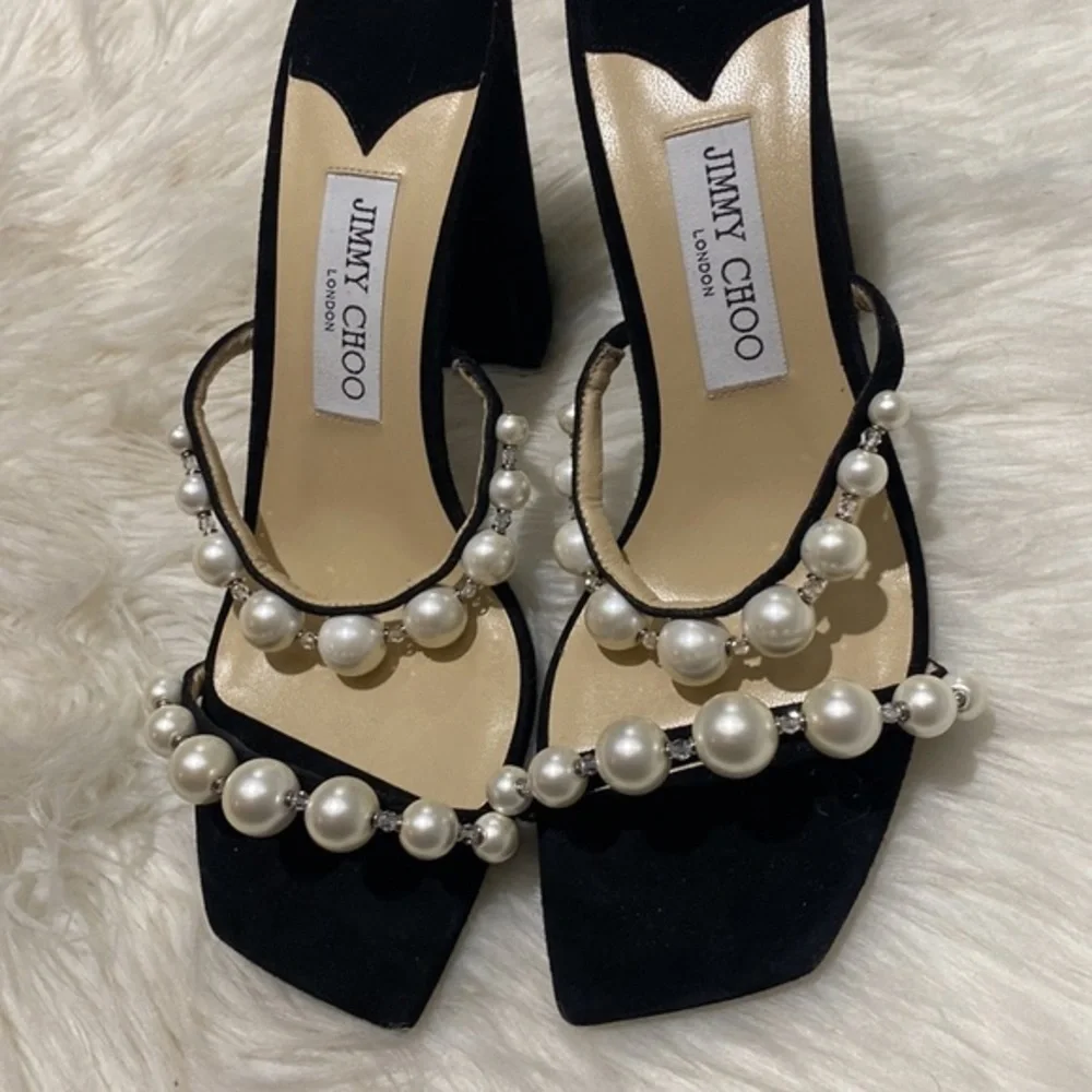 New Jimmy Choo Amara Embellished slide sandal‎ size 38.5EU